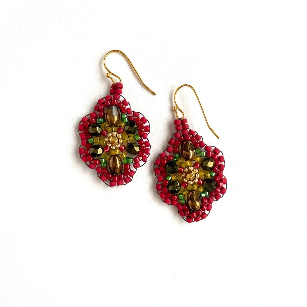 New Handmade Seed Bead Earrings - Picture 1 of 4